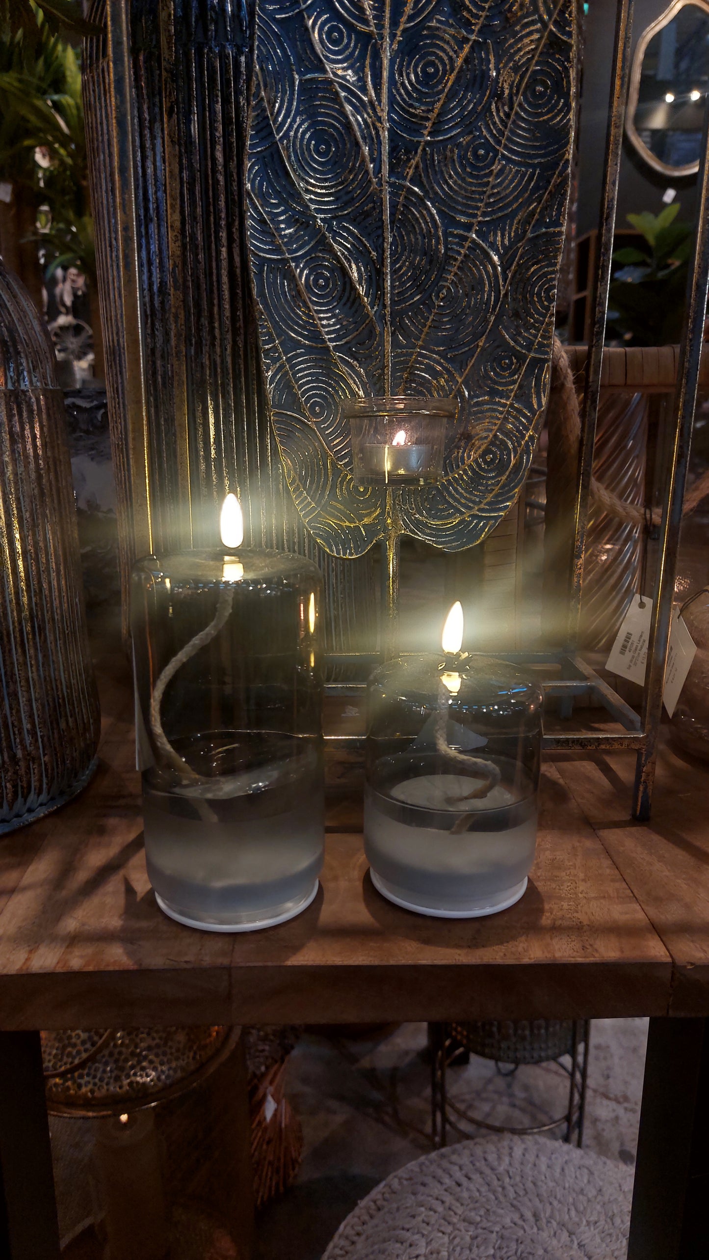 Led Olielamp smoke grey M | Mansion