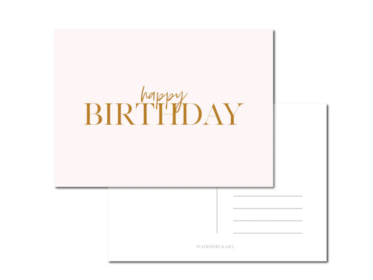 Wenskaart roze happy birthday stationary & Gift