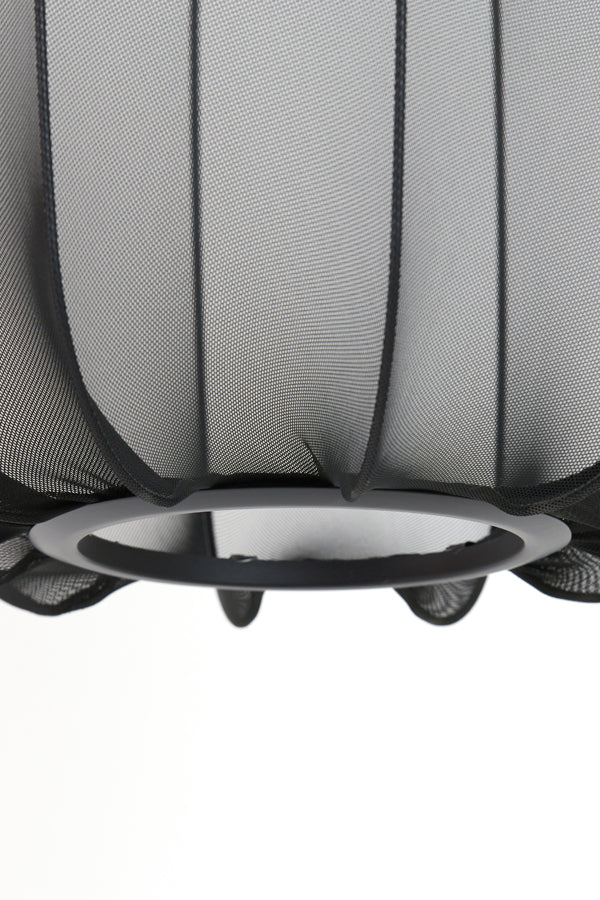 Stijlvolle Hanglamp PLUMERIA Zwart Gaas 40x30 cm - Breng een sfeer van elegantie in huis met deze prachtige hanglamp van Light & Living.