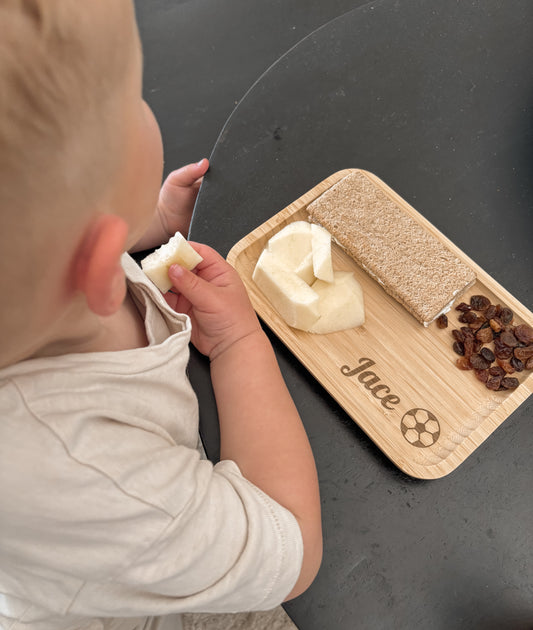 Voetbal snackbordje met naam | Gepersonaliseerd voor kids