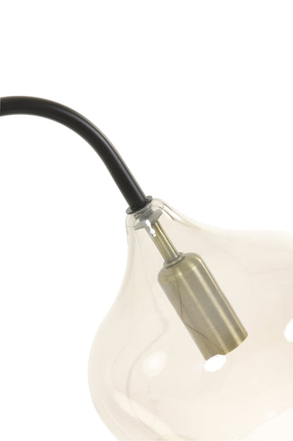 Stijlvolle Tafellamp RAKEL Mat Zwart-Gerookt Glas 28x17x50,5 cm - Een Symbool van Elegantie