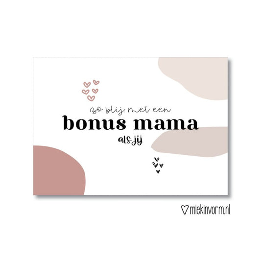 Kaart Bonus Mama | Miekinvorm - woongeluk4you