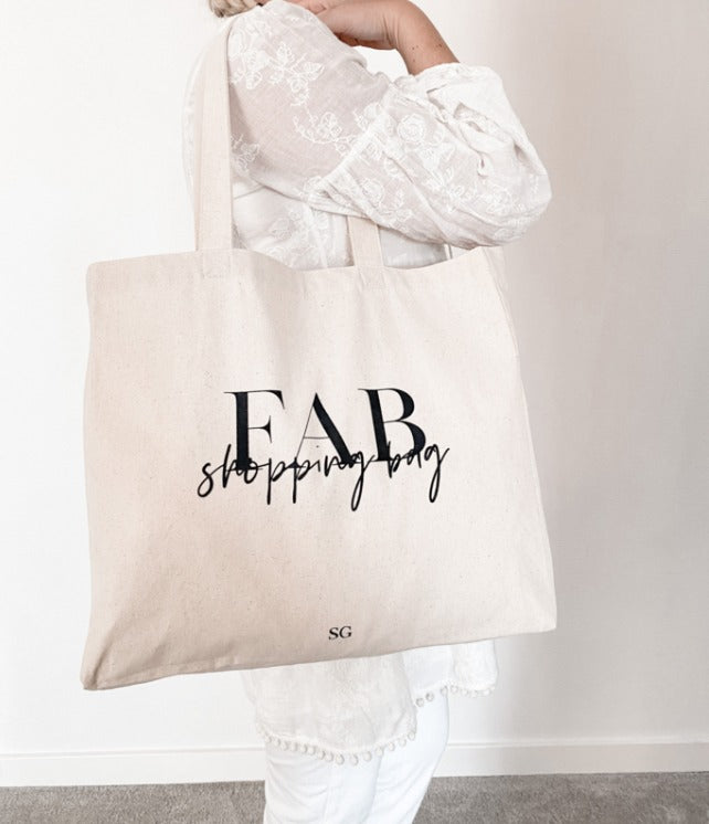 Katoenen Tas FAB shopping bag | Stationarygift - woongeluk4you