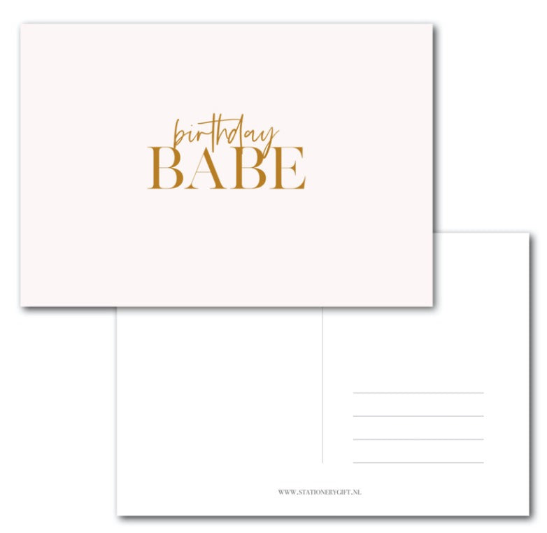 Kaart Birthday BABE | Stationarygift - woongeluk4you