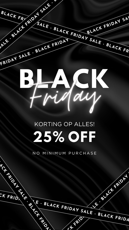 Black friday korting 25% korting op alles