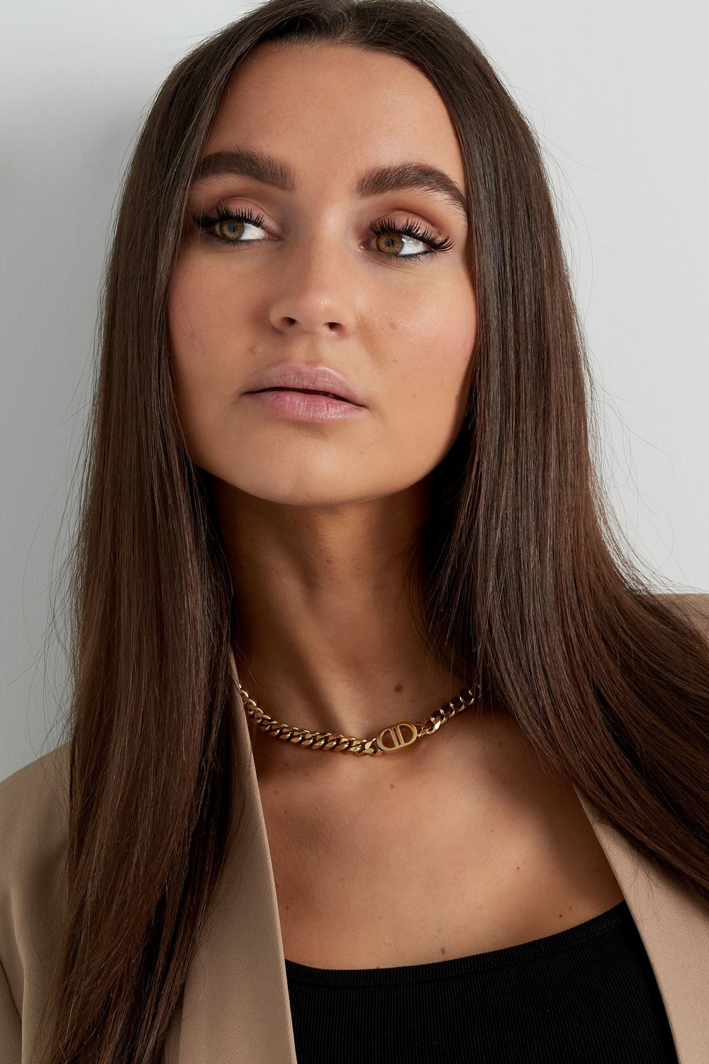 Gouden stainless steel ketting chique