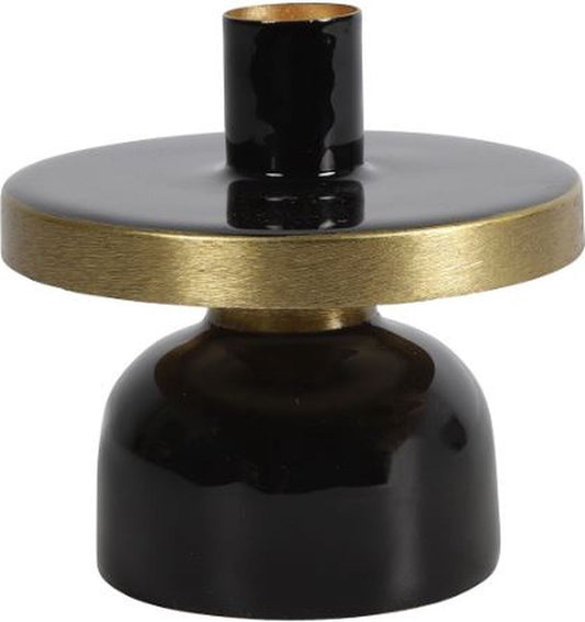 Chique kandelaar goud-zwart. Mooi te combineren met andere woonaccessoires.