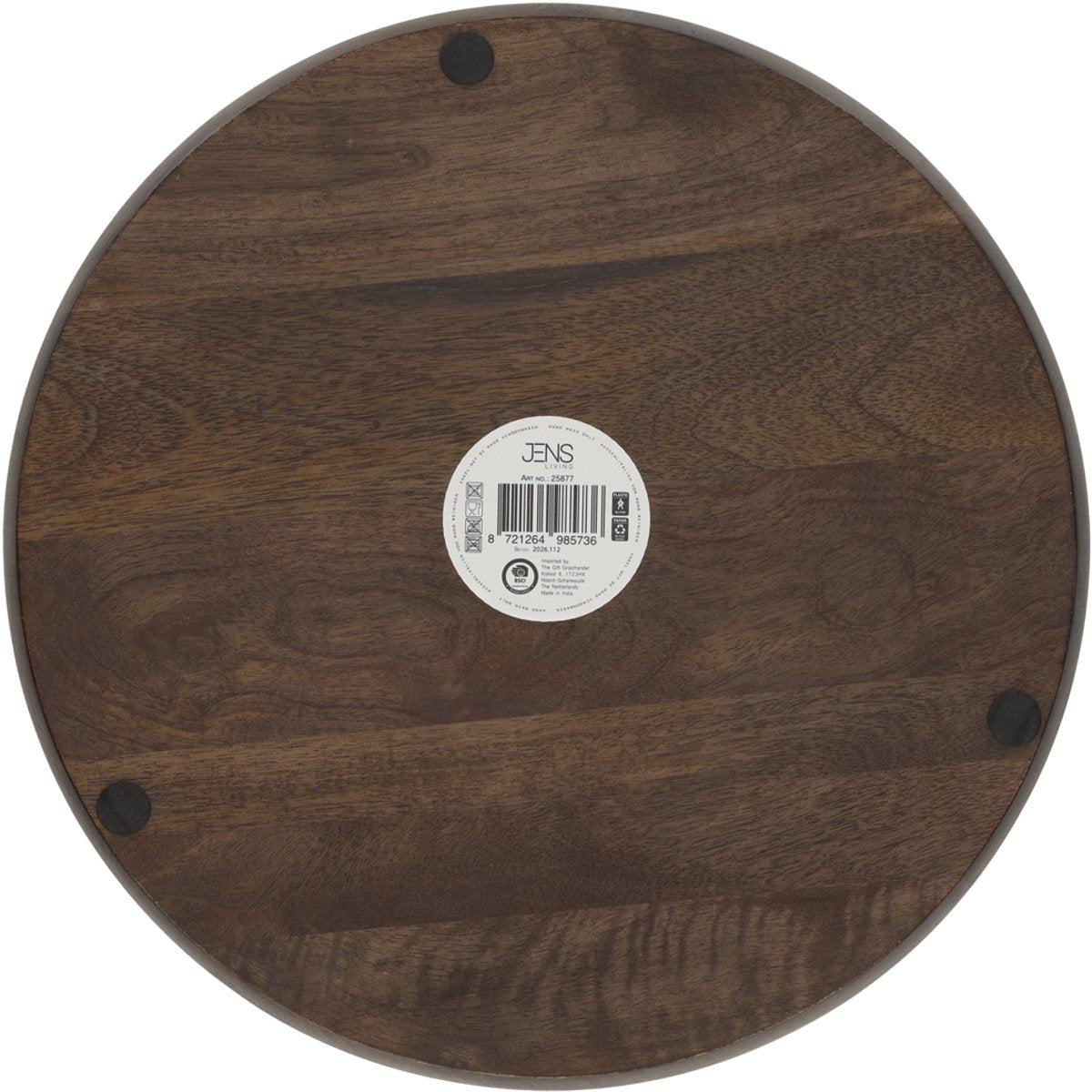 Dienblad / Serveerplank Artisan Rond Bruin Mangohout - Ø 37 cm