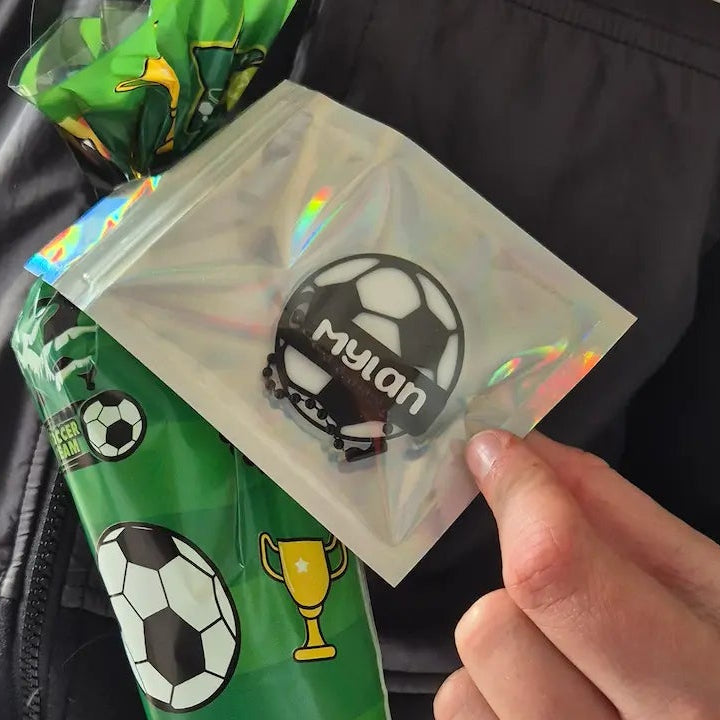 Voetbalsleutelhanger met naam – gepersonaliseerd