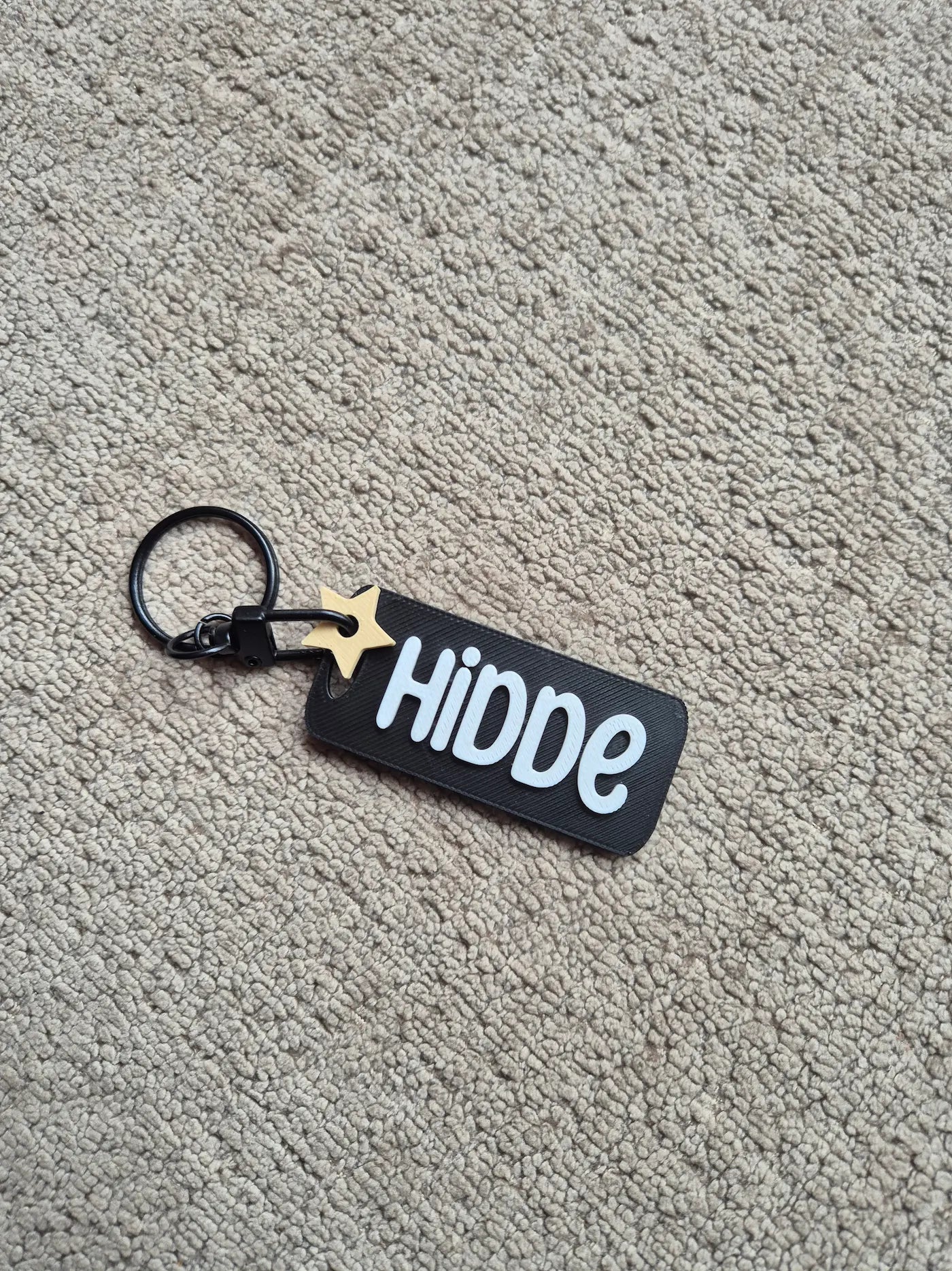 Sleutelhanger met naam Hidde en ringsluiting 