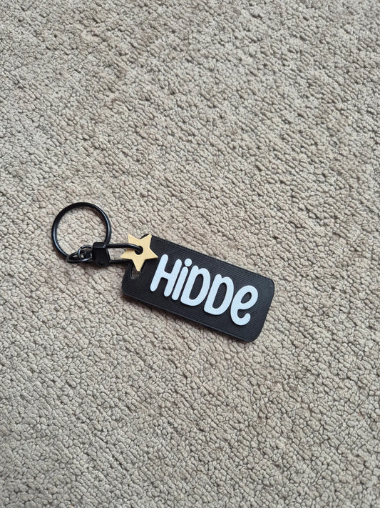 Sleutelhanger met naam Hidde en ringsluiting 