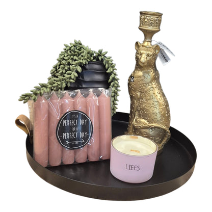 Complete woonaccessoires set luipard touch of pink.