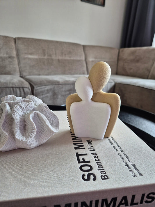 3D geprint beeldje van een koppel wit beige  product foto