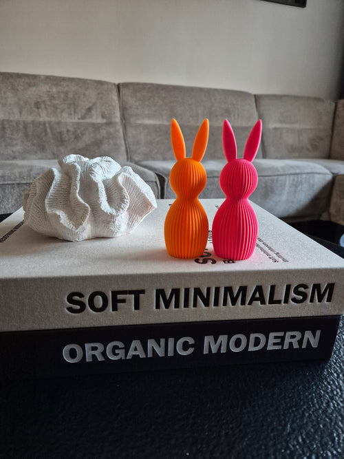 3d Geprint paashaas 11 cm roze & Oranje
