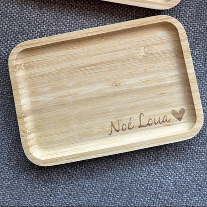 Broodplankje gepersonaliseerd met naam en een hartje