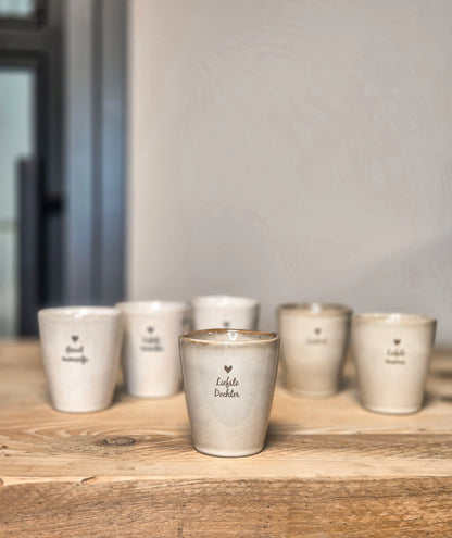 Gepersonaliseerde mok collectie met tekst liefste dochter cadeau keramiek