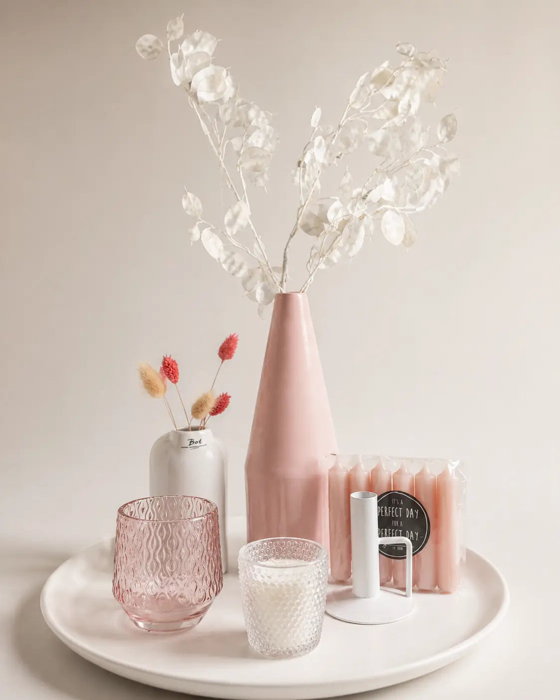 Complete woonaccessoires set pink