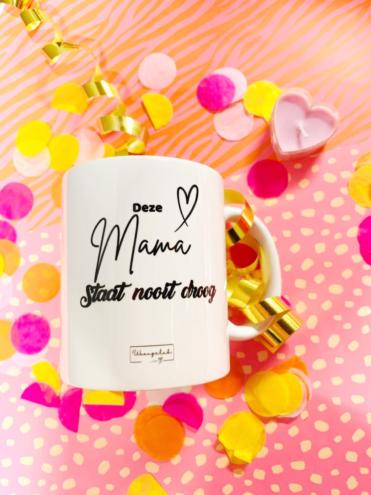 Mok met tekst, deze mama staat nooit droog
