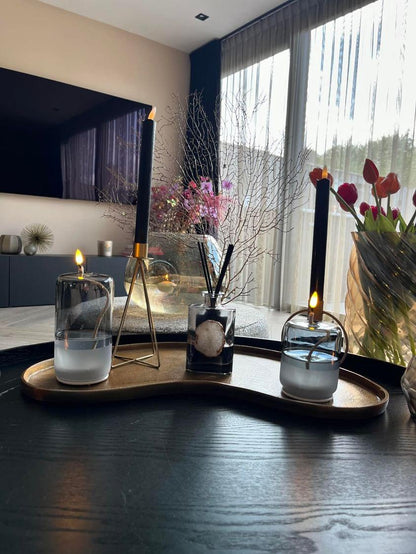Led Olielamp smoke grey M | Mansion