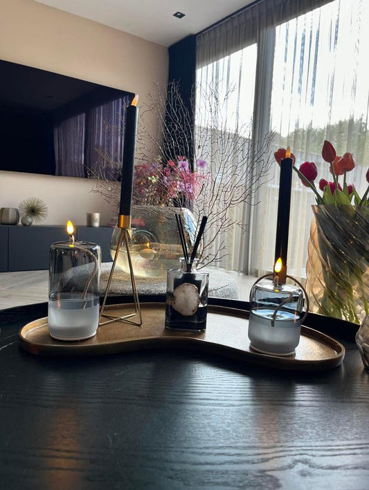 Led Olielamp smoke grey M | Mansion