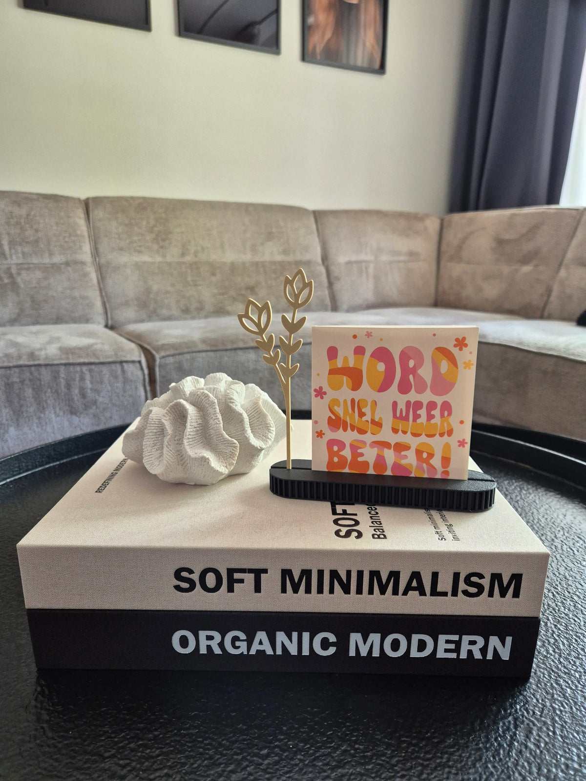 Gepersonaliseerde Kaarthouder met bloem 3d geprint kleur zwart