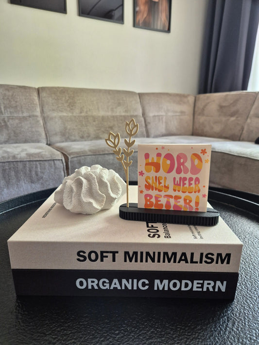 Gepersonaliseerde Kaarthouder met bloem 3d geprint kleur zwart