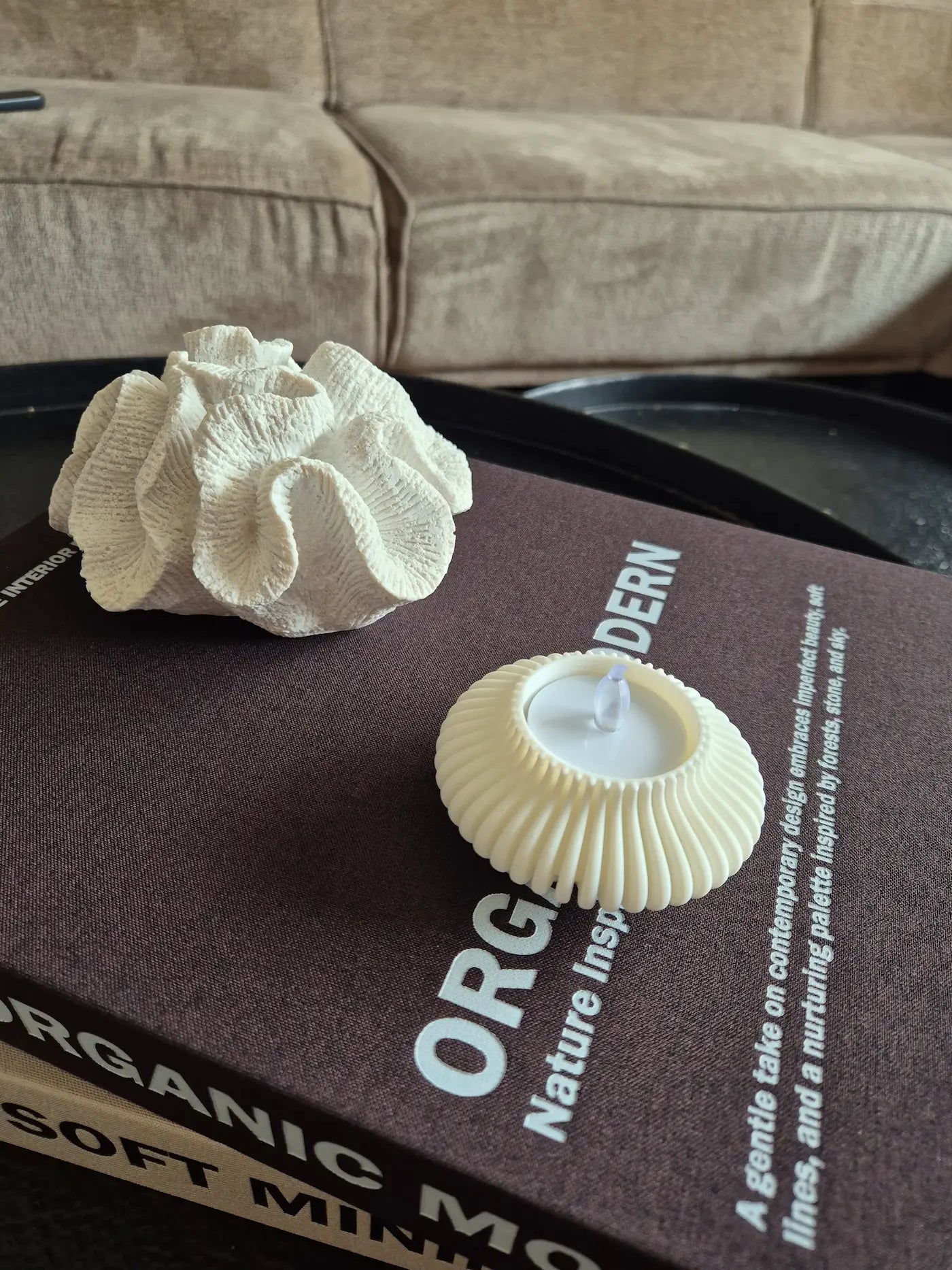 3D geprint Japandi led waxine zelf in kleur samen te stellen