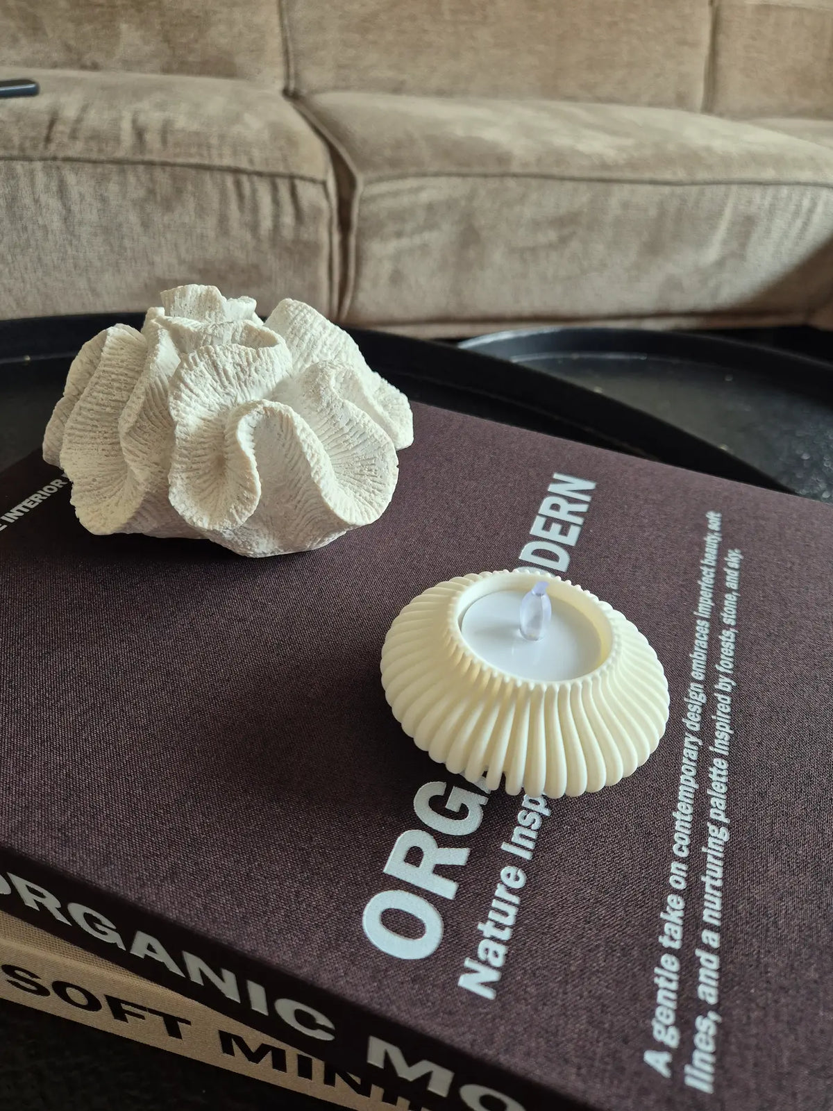 3D geprint Japandi led waxine zelf in kleur samen te stellen
