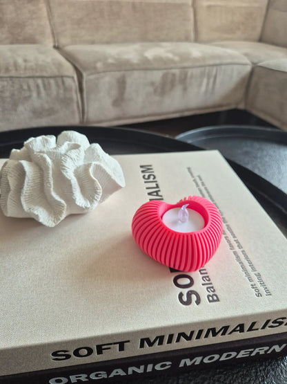Led waxine roze 3d geprint sfeer