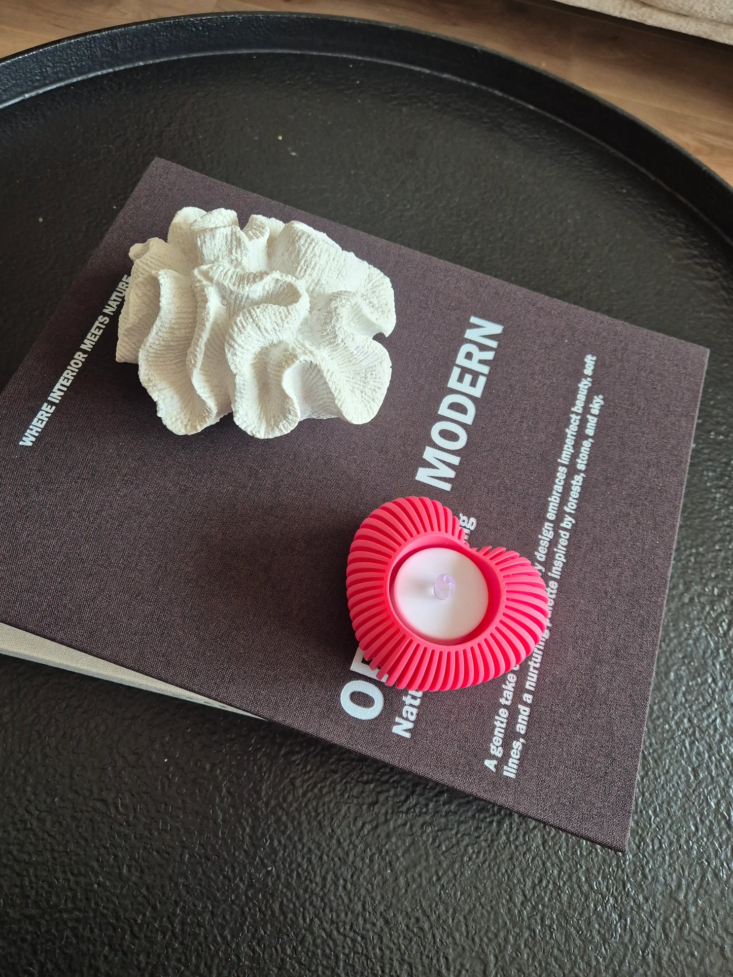 Led waxine roze 3d geprint sfeerbeeld