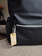 SOS sleutelhanger beige met naam en nummer met ster hanger