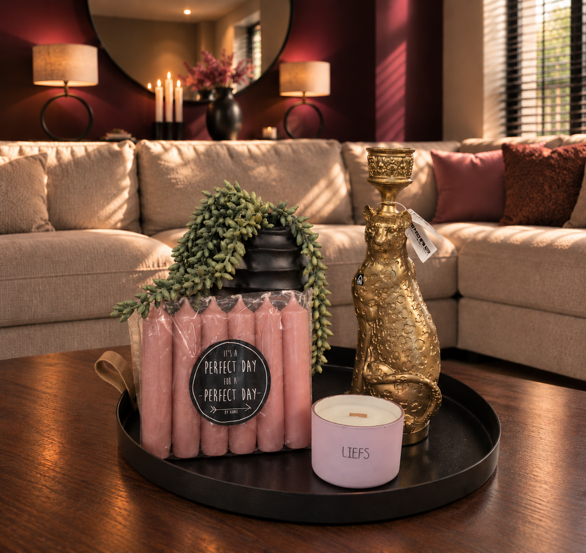 Complete woonaccessoires set luipaard touch of pink.