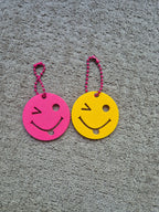 Set smiley funny sleutelhangers