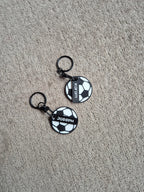Sleutelhanger cadeau met naam, voetbal. 