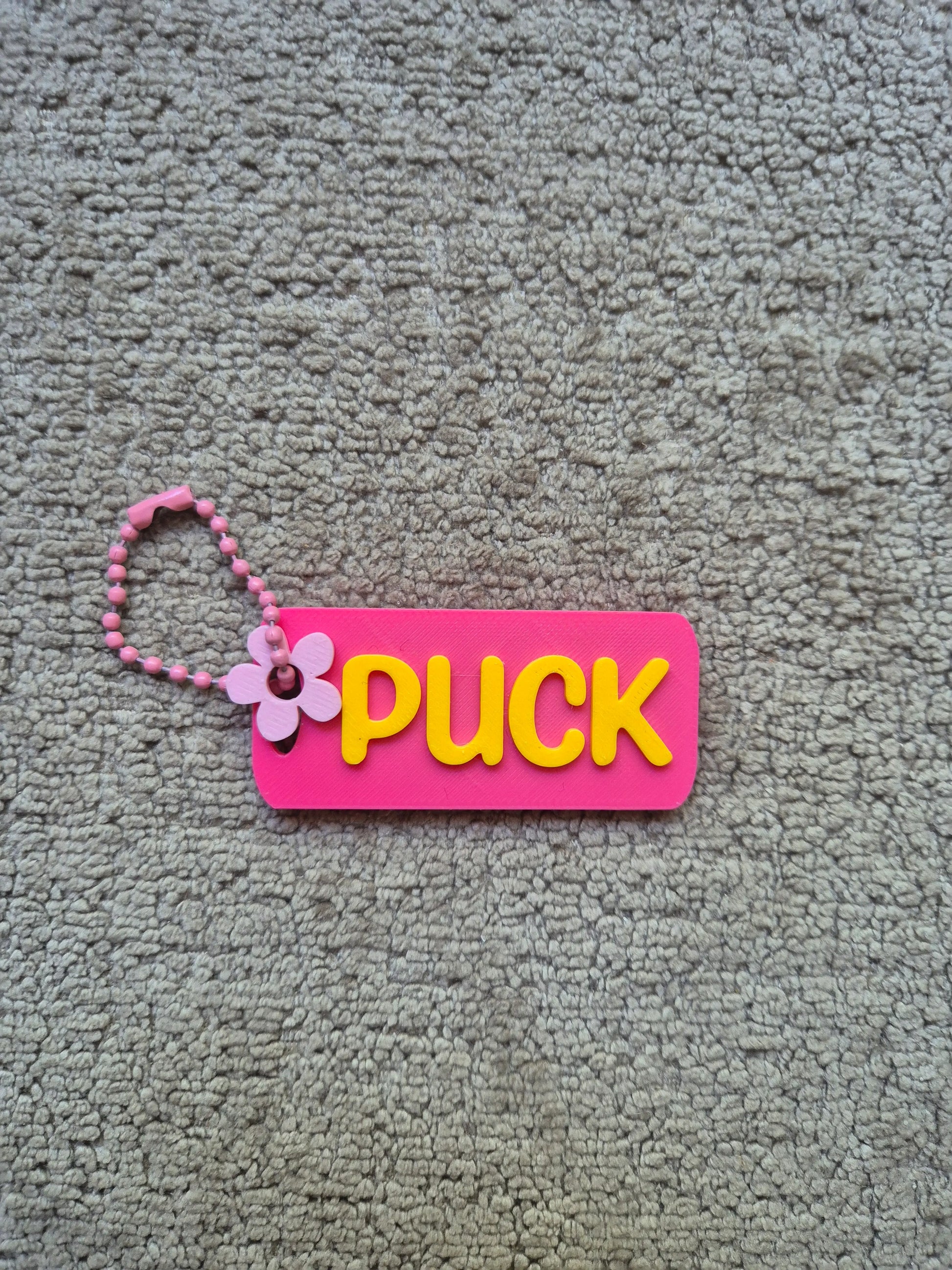 Sleutelhanger met de naam puck
