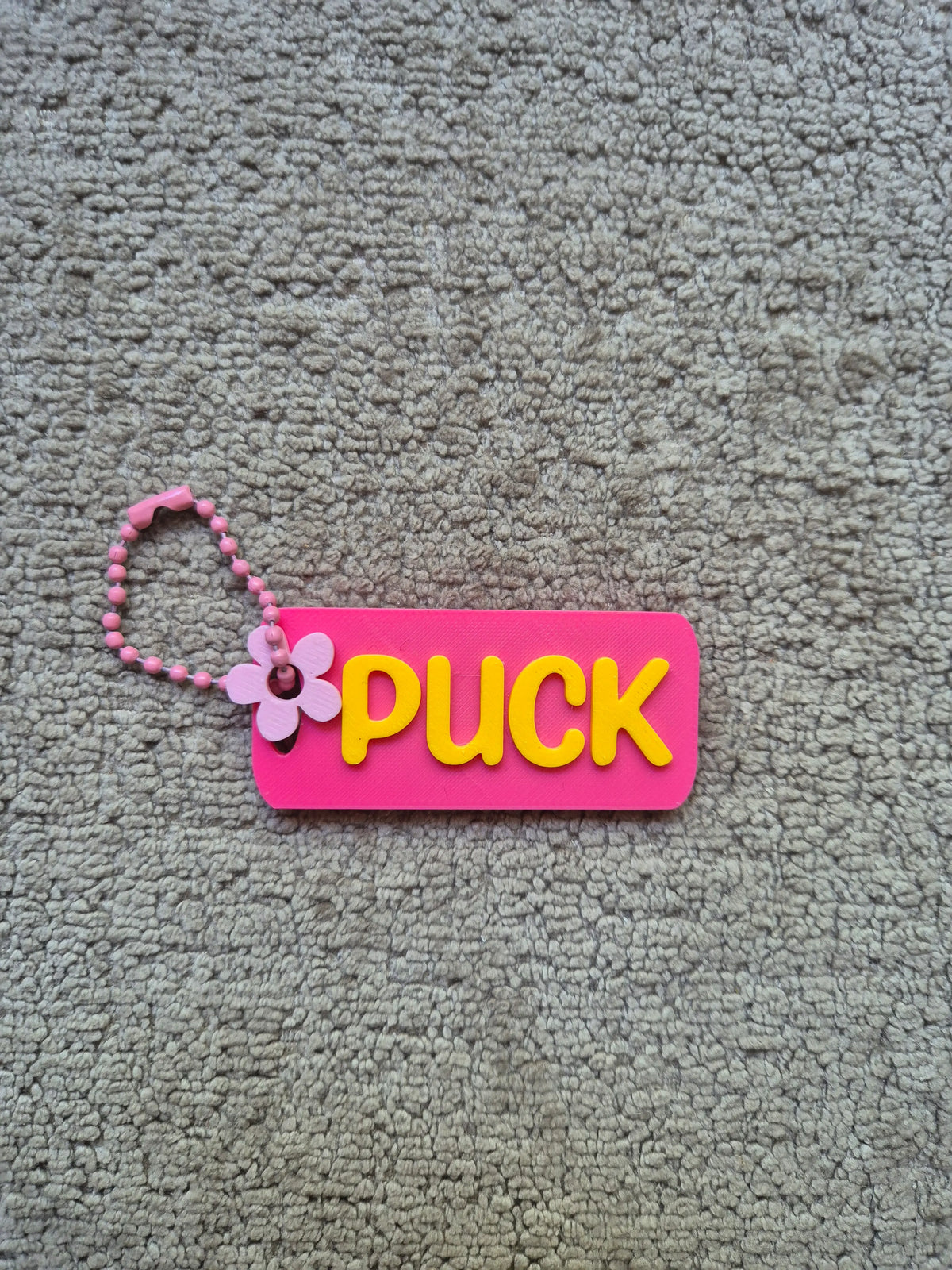 Sleutelhanger met de naam puck
