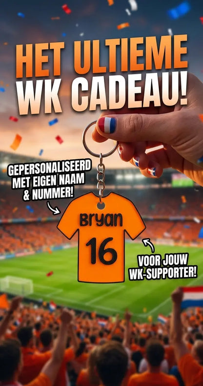 Voetbalsleutelhanger met eigen naam WK 2026