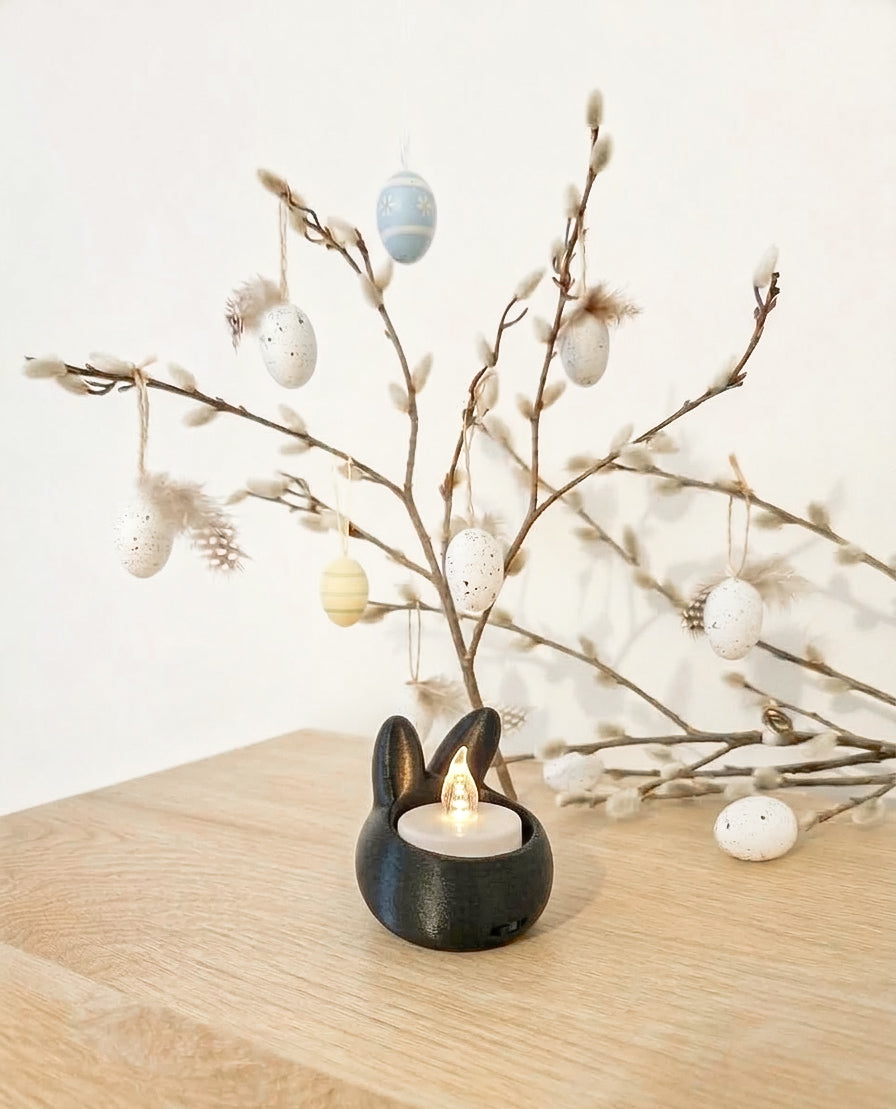 Waxinelicht 3D zwarte haas