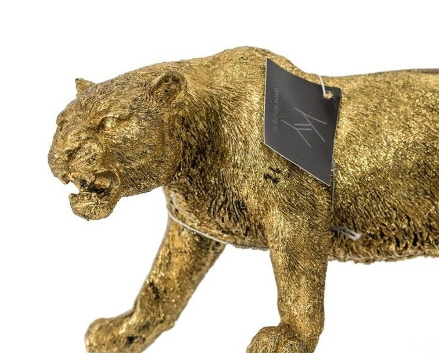 Ornament beeld Tijger goud | KY - woongeluk4you