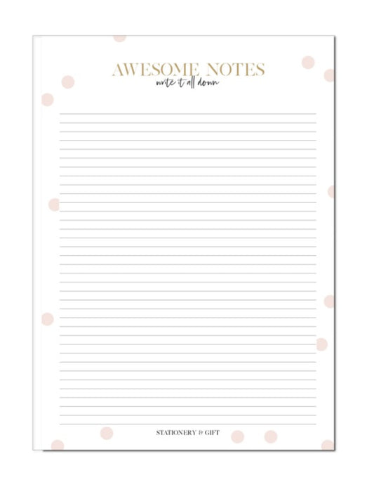 notebook met tekst awesome notes