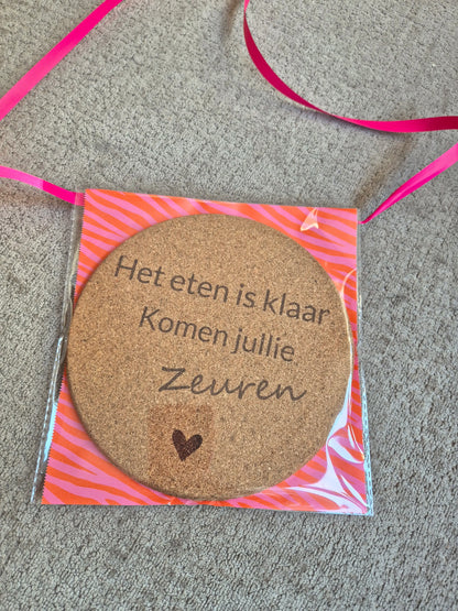 Pan onderzetter kurk | komen jullie eten