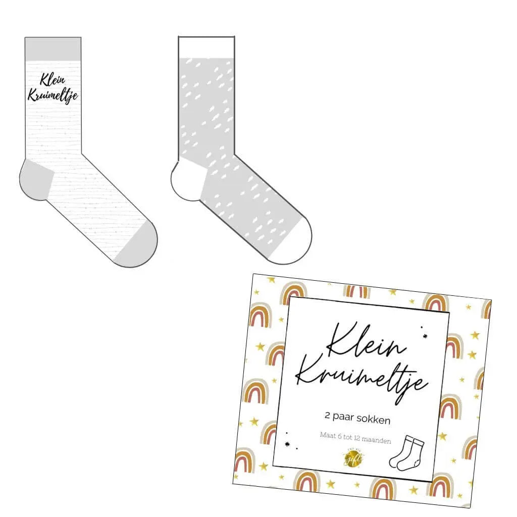 babysokjes in cadeau verpakking klein kruimeltje