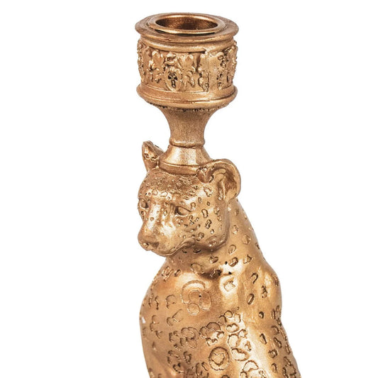 HV Luipaard Kaarsenhouder goud | HV - woongeluk4you
