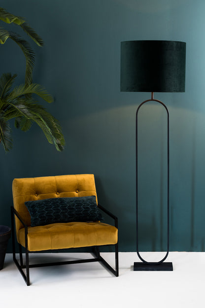 JAMIRI Mat Zwarte Vloerlamp - 30x15x142 cm, Elegant Verticaal Ovaal Ontwerp, Perfect voor Moderne Interieurs.