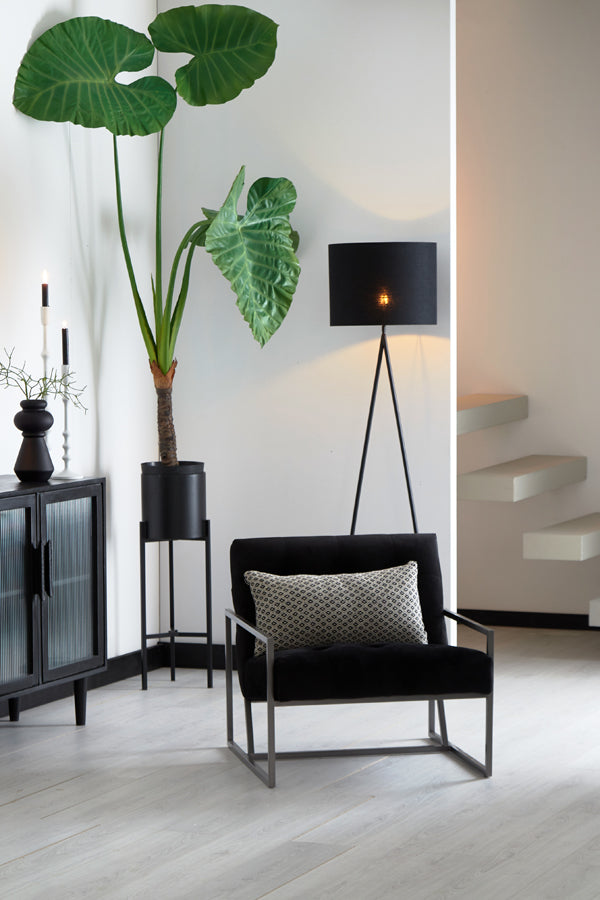 Elegante Vloerlamp TAMSU in Mat Zwart - Druppelvormig Design, Perfect voor Elk Interieur.