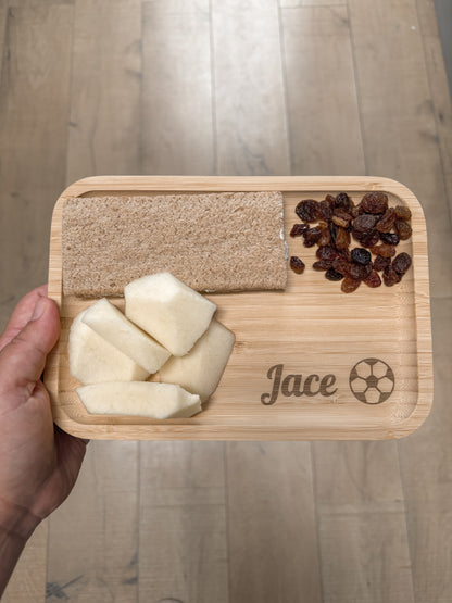 Voetbal snackbordje met naam | Gepersonaliseerd voor kids