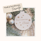 Houten kerstbal speciaal voor mijn 1e kerst gepersonaliseerd met naam.