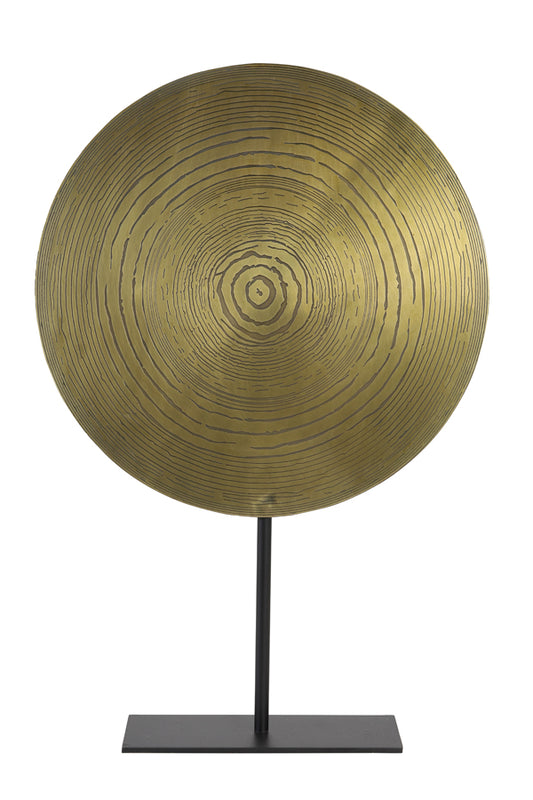 Stijlvol Ornament op Voet LASIM Brons Spiraal-Mat Zwart 40x10x60,5 cm