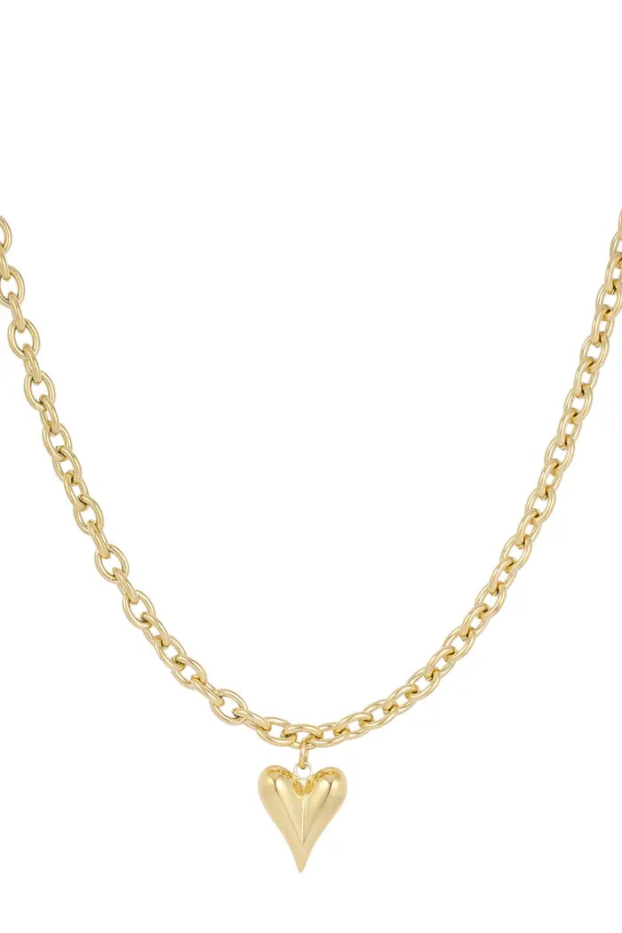 Stainless steel ketting "Love Rules" met verstelbare lengte, tijdloos en duurzaam.