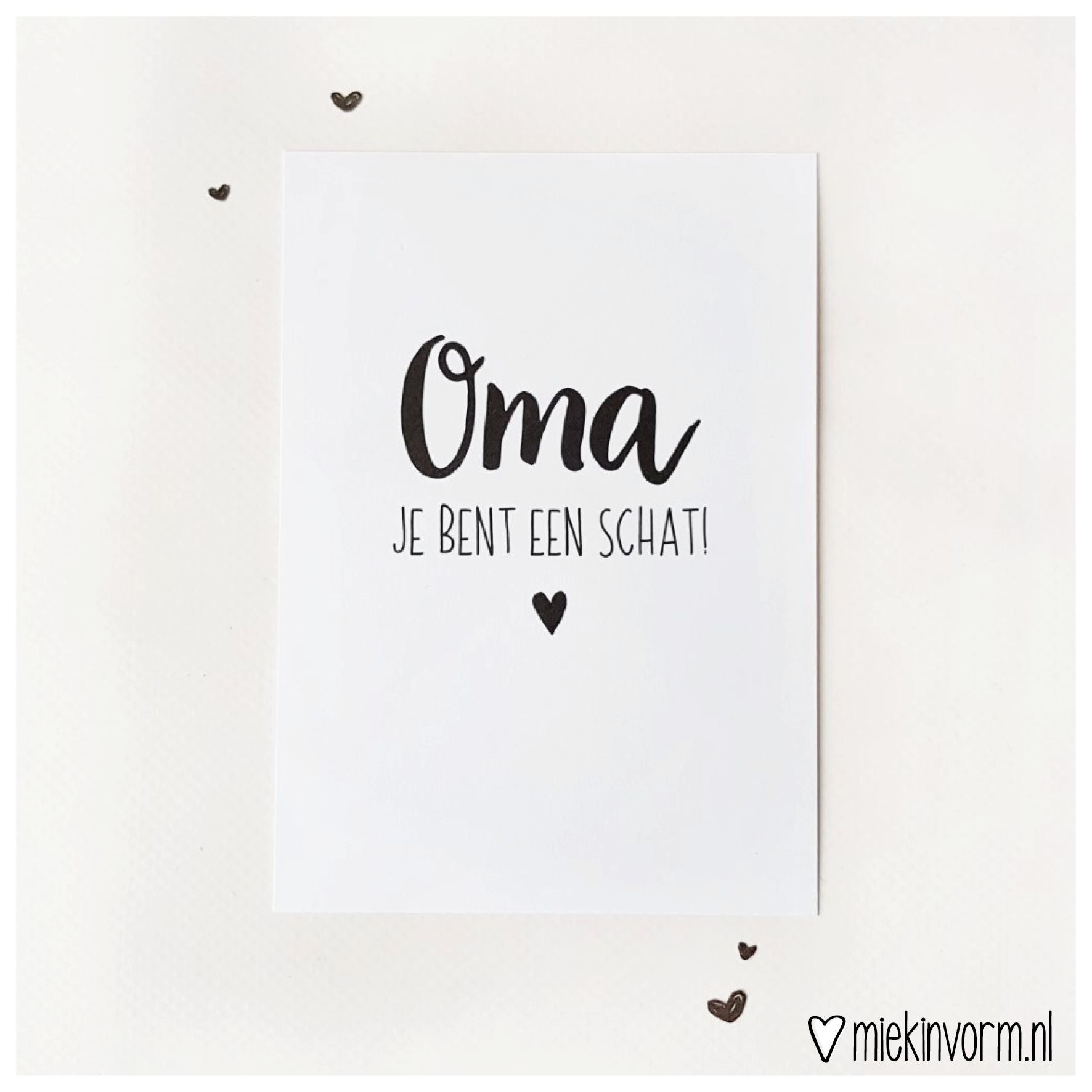 Kaart Oma je bent een schat | Miekinvorm - woongeluk4you